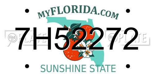 7H52272 Florida License Plate