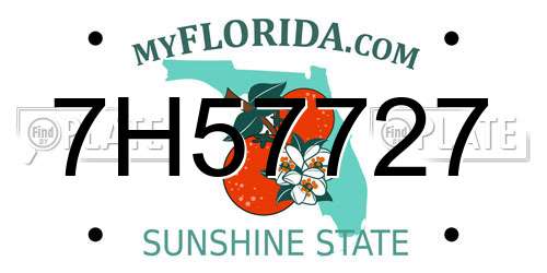 7H57727 Florida License Plate