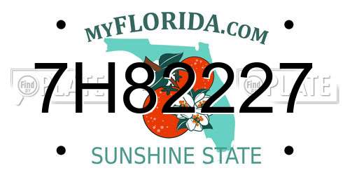 7H82227 Florida License Plate