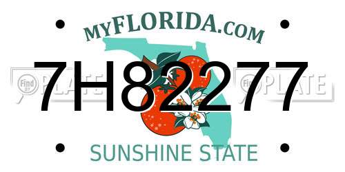 7H82277 Florida License Plate