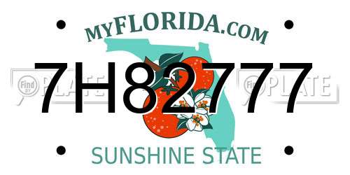 7H82777 Florida License Plate