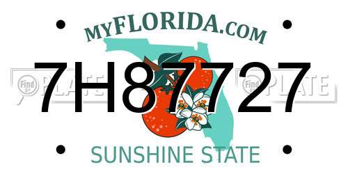 7H87727 Florida License Plate
