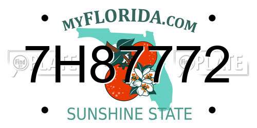 7H87772 Florida License Plate