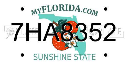 7HA8352 Florida License Plate