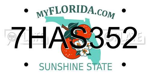 7HAS352 Florida License Plate