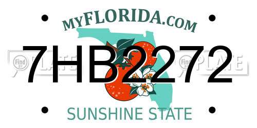 7HB2272 Florida License Plate