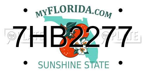 7HB2277 Florida License Plate