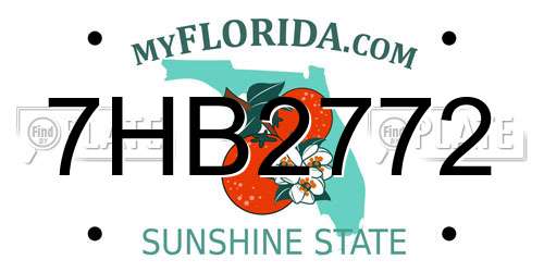 7HB2772 Florida License Plate