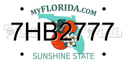 7HB2777 Florida License Plate