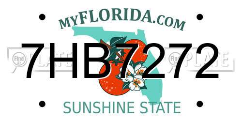 7HB7272 Florida License Plate