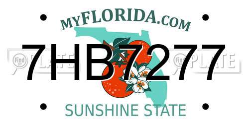 7HB7277 Florida License Plate