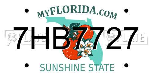 7HB7727 Florida License Plate