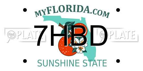 7HBD Florida License Plate