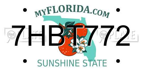 7HBT772 Florida License Plate