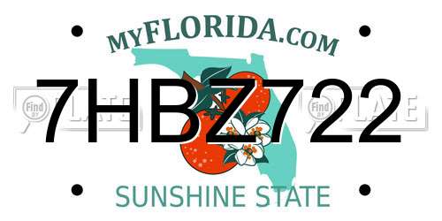 7HBZ722 Florida License Plate