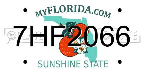7HF2066 Florida License Plate