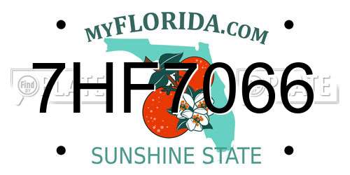7HF7066 Florida License Plate