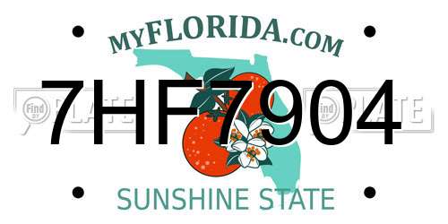 7HF7904 Florida License Plate