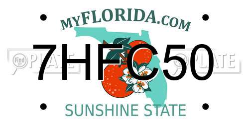 7HFC50 Florida License Plate