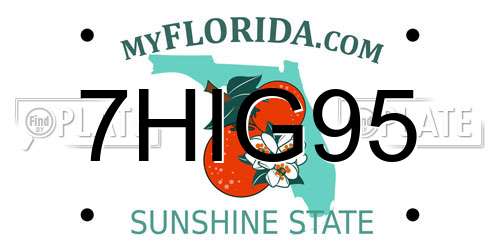 7HIG95 Florida License Plate