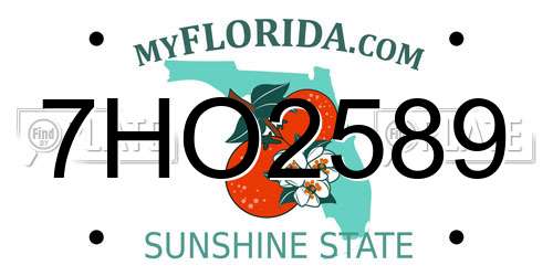 7HO2589 Florida License Plate