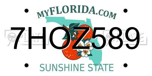 7HOZ589 Florida License Plate