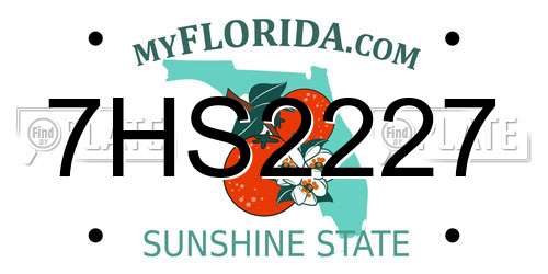 7HS2227 Florida License Plate