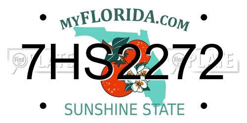 7HS2272 Florida License Plate