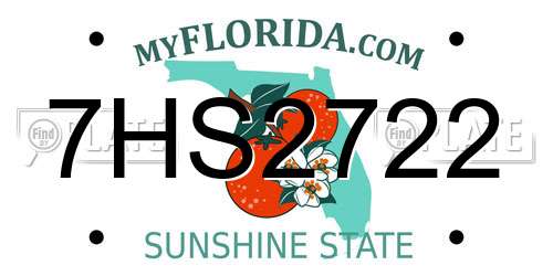 7HS2722 Florida License Plate