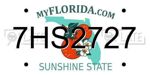 7HS2727 Florida License Plate
