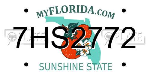 7HS2772 Florida License Plate