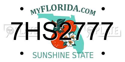 7HS2777 Florida License Plate