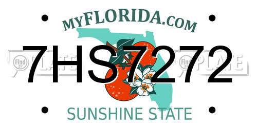 7HS7272 Florida License Plate