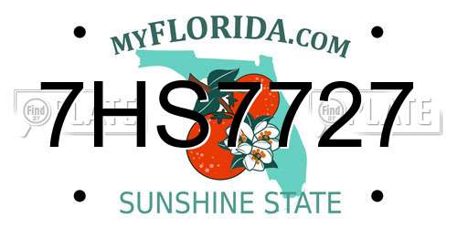 7HS7727 Florida License Plate