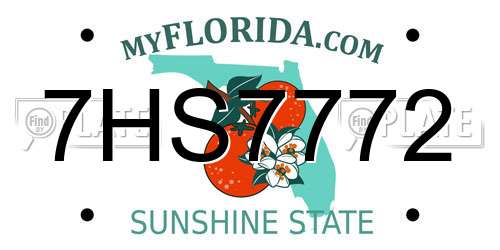 7HS7772 Florida License Plate