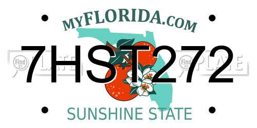 7HST272 Florida License Plate