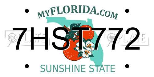 7HST772 Florida License Plate