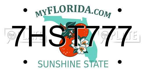 7HST777 Florida License Plate