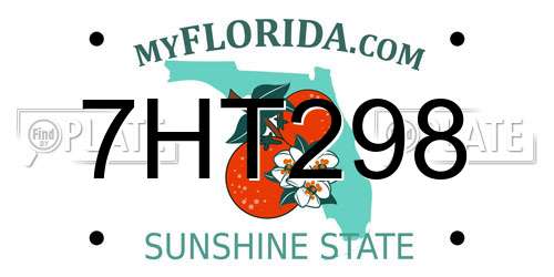 7HT298 Florida License Plate
