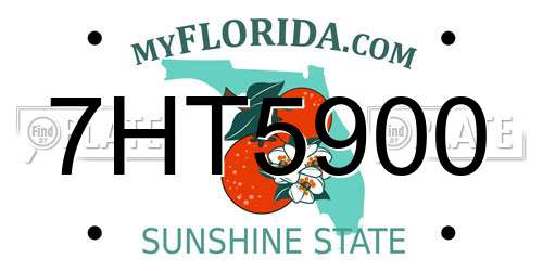7HT5900 Florida License Plate