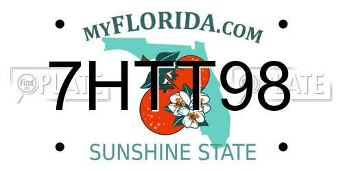 7HTT98 Florida License Plate