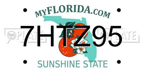 7HTZ95 Florida License Plate