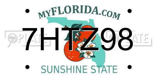 7HTZ98 Florida License Plate