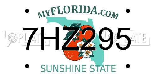 7HZ295 Florida License Plate