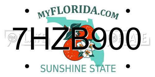7HZB900 Florida License Plate