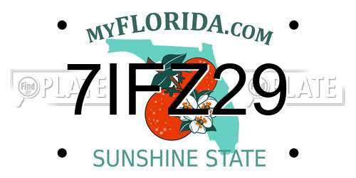 7IFZ29 Florida License Plate