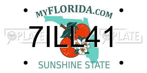 7ILL41 Florida License Plate