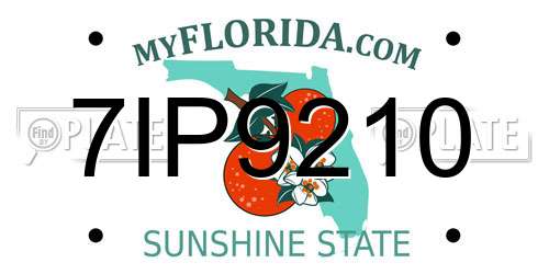 7IP9210 Florida License Plate