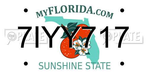 7IYY717 Florida License Plate