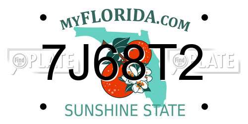 7J68T2 Florida License Plate